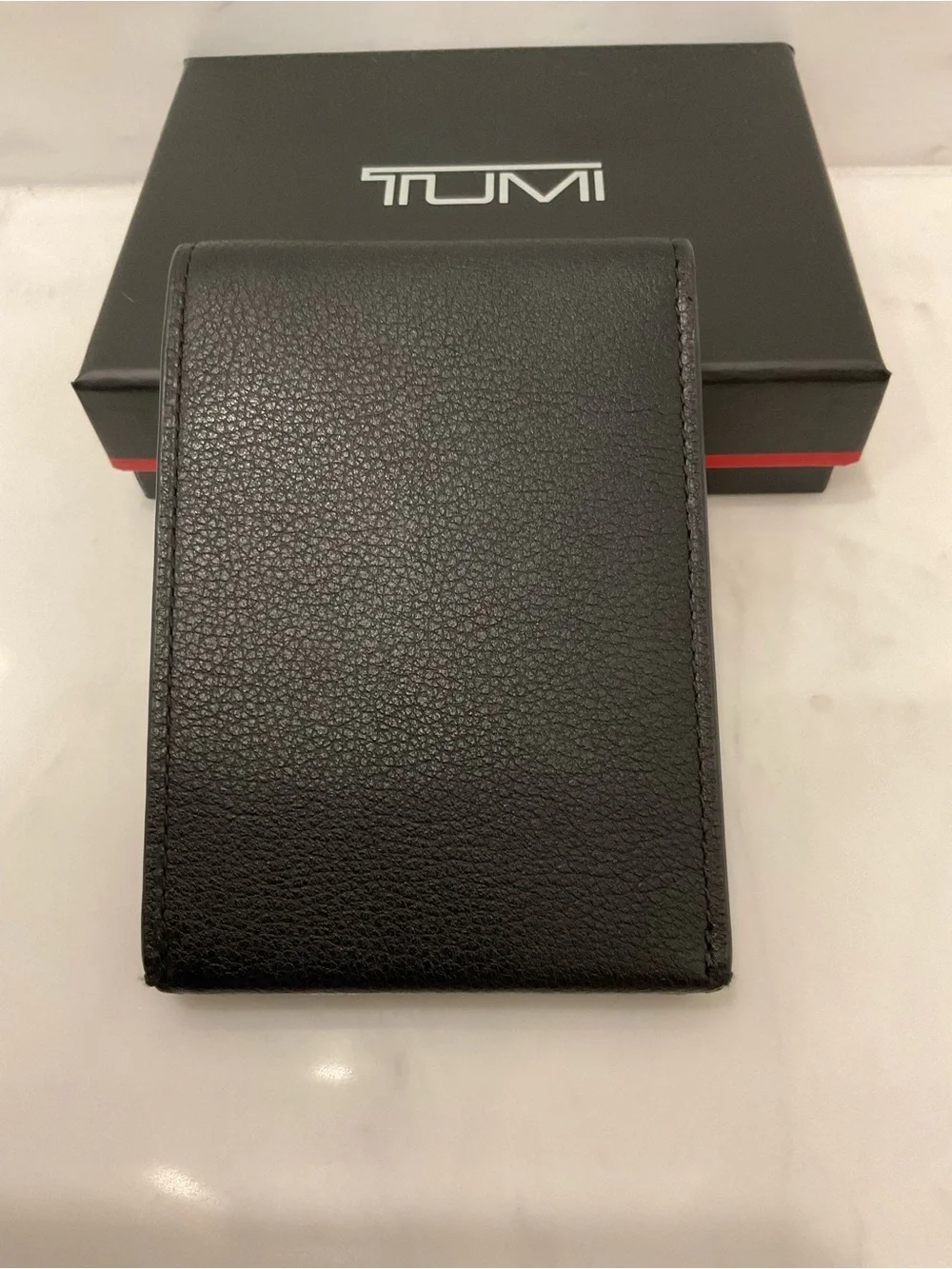NEW Tumi Nassau Slim Single Billfold Wallet - 100% BLACK TEXTURED LEATHER